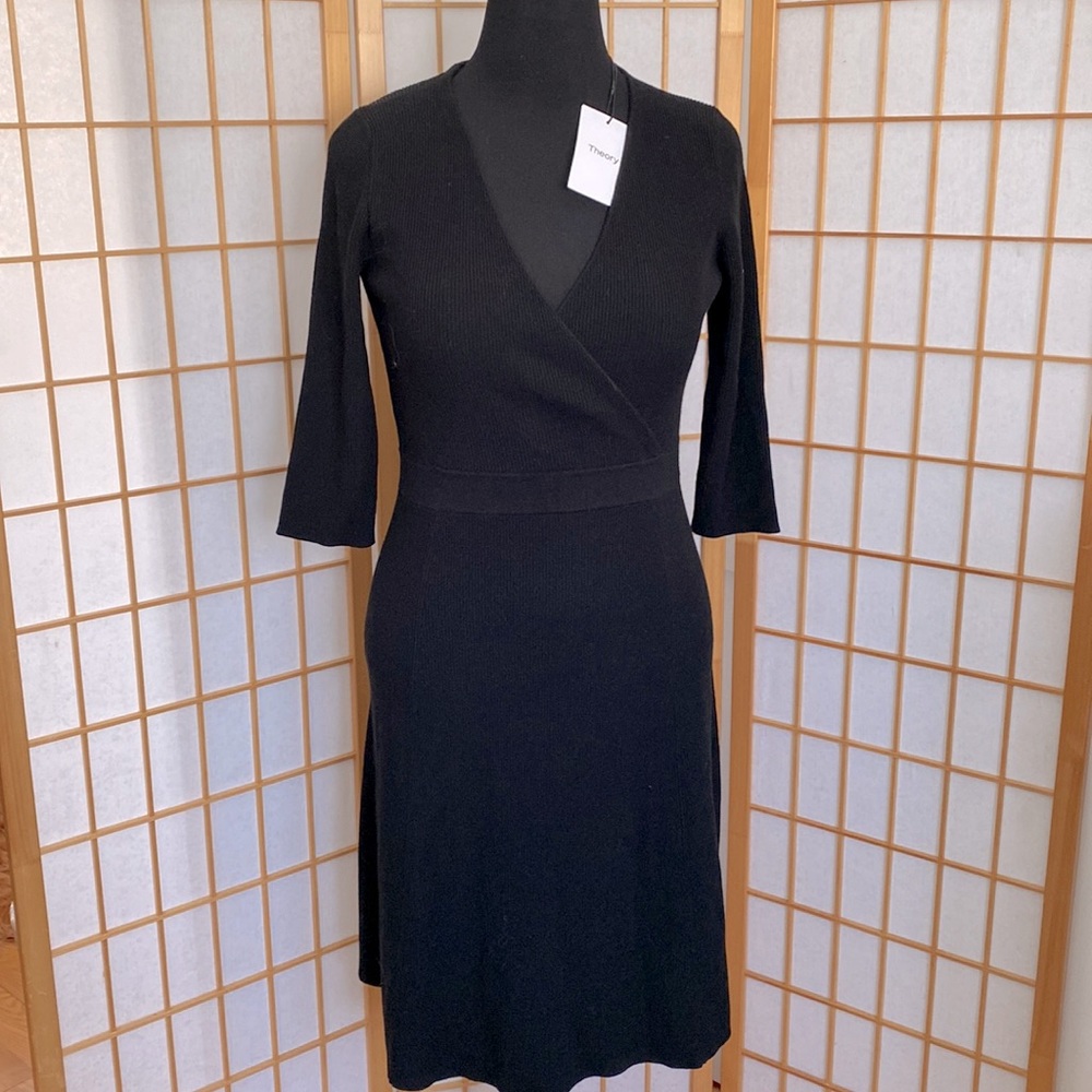 NWT Theory sweater wrap dress, little black dress